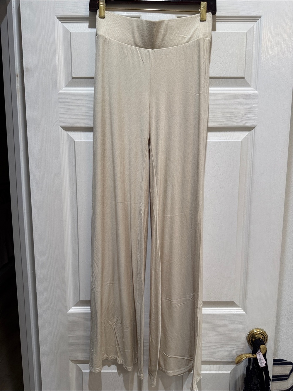 Enza Costa Ivory Wide-Leg Lounge Pants